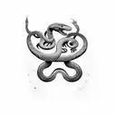 Snake wrapping around 2001 roman numeral format tattoo design idea