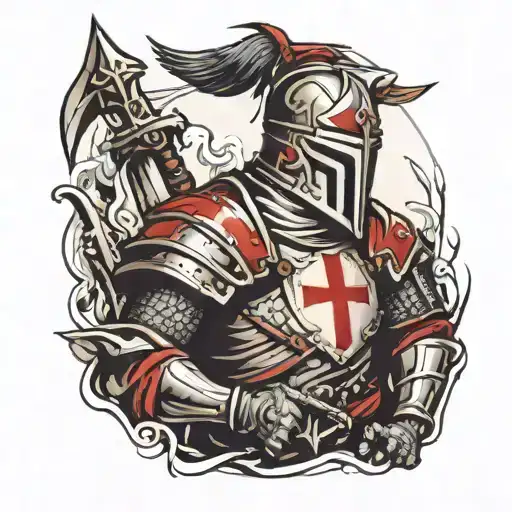 knights Templar warrior tattoo design idea