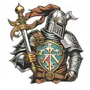 knights Templar warrior tattoo design idea