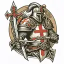 knights Templar warrior tattoo design idea
