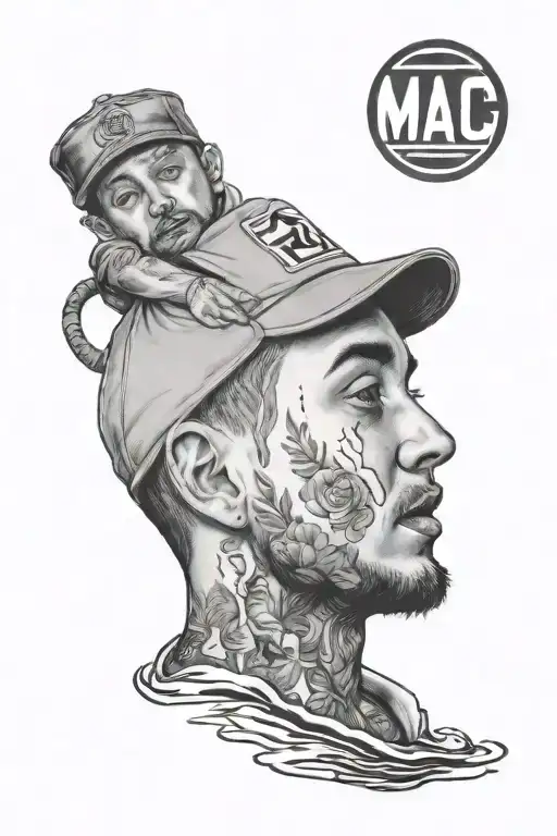 mac miller swimming album cover tattoo design idea