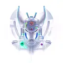 A futuristic centaur with cybernetic enhancements representing loyalty in a new-school style tattoo design idea