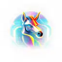 A futuristic centaur with cybernetic enhancements representing loyalty in a new-school style tattoo design idea