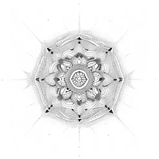 Mandala with a haloed Mary tattoo design idea