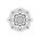 Mandala with a haloed Mary tattoo design idea