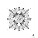 Mandala with a haloed Mary tattoo design idea