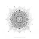 Mandala with a haloed Mary tattoo design idea