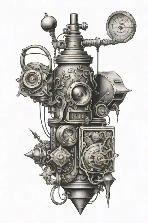 random objects tattoo design idea