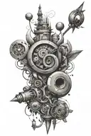 random objects tattoo design idea