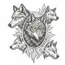 wolf pack symbolizing your 5 tattoo design idea