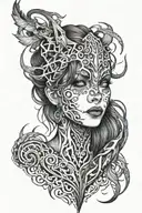 skinwalker woman tattoo design idea