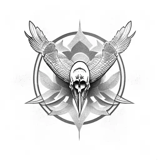 Eagle, SKULL, SERPENT, ROSE tattoo design idea