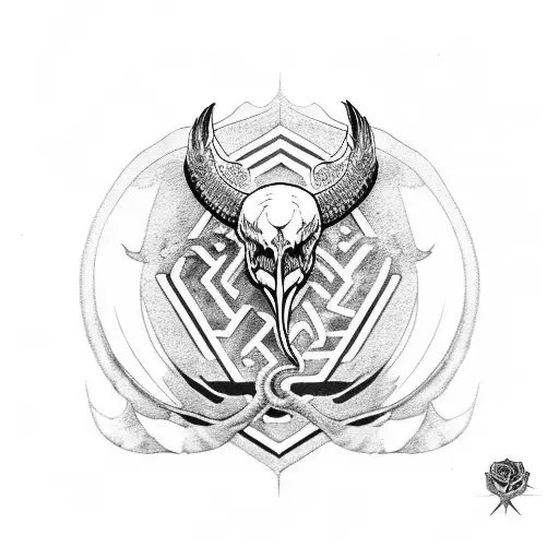 Eagle, SKULL, SERPENT, ROSE tattoo design idea