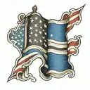 thin blue line flag tattoo design idea