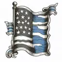 thin blue line flag tattoo design idea