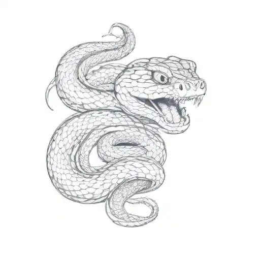 a snake with its mouth open tattoo design idea