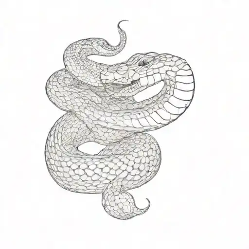 a snake with its mouth open tattoo design idea