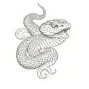 a snake with its mouth open tattoo design idea