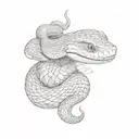 a snake with its mouth open tattoo design idea