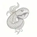 a snake with its mouth open tattoo design idea