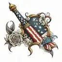 american flag sleeve tattoo design idea