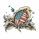 american flag sleeve tattoo design idea