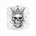 queen skull with crown tattoo design idea