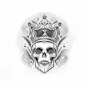 queen skull with crown tattoo design idea