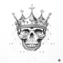 queen skull with crown tattoo design idea
