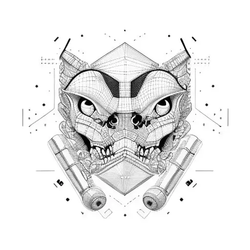 el controlador de programas 3D con los ejes x, y, z tattoo design idea