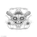 el controlador de programas 3D con los ejes x, y, z tattoo design idea