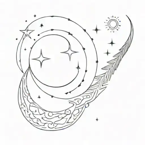celestial without spiritual symbols tattoo design idea