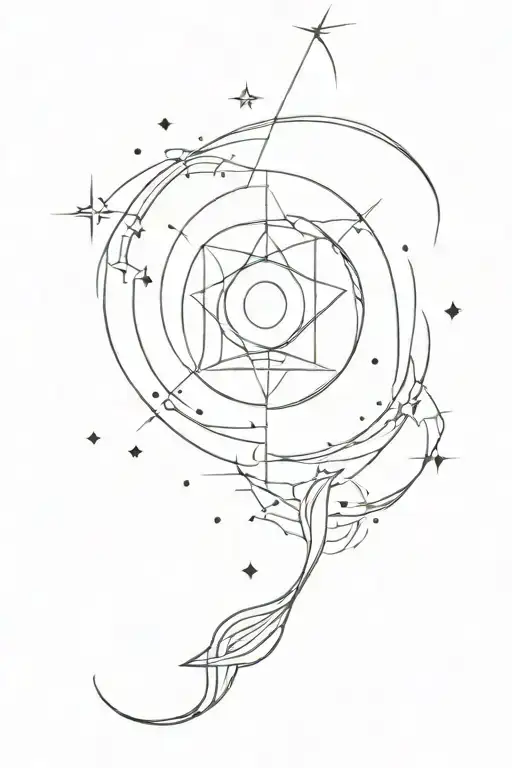celestial without spiritual journey tattoo design idea