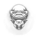 MF DOOM mask with cartoon backround tattoo design idea