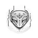 MF DOOM mask with cartoon backround tattoo design idea