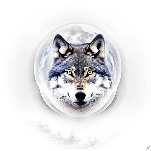 A lone wolf howling at the moon, capturing the essence of embracing solitude and finding strength in it tattoo design idea