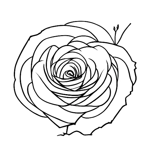 A delicate rose blooming in a desolate landscape, representing the duality of needing solitude but also feeling the negative effects of isolation tattoo design idea