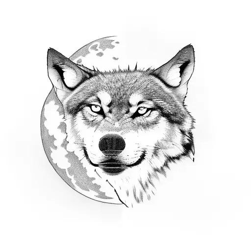 A lone wolf howling at the moon, capturing the essence of embracing solitude and finding strength in it tattoo design idea