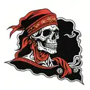 skull with red bandana tattoo design idea