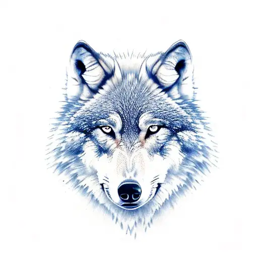 wolf, wood, moon,   tattoo design idea