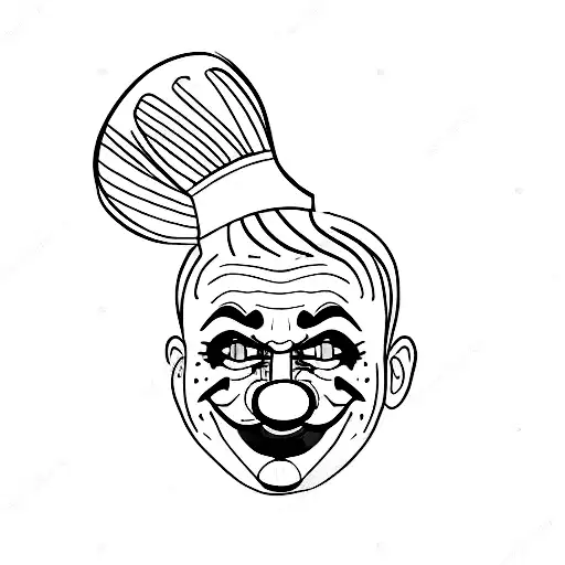sad clown tattoo design idea
