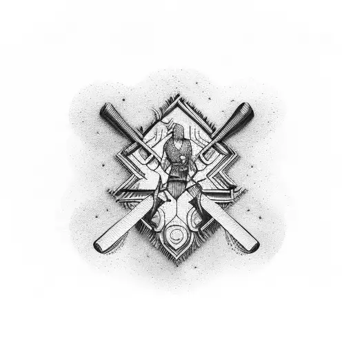 hammer with saw tattoo design idea