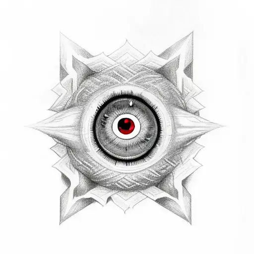 sharingan in all seeing eye tattoo design idea