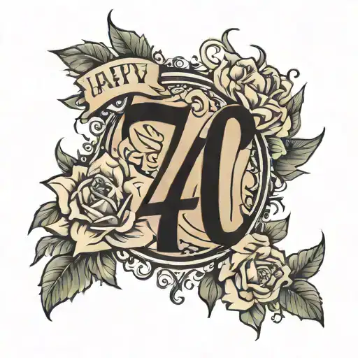 40 birthday date tattoo design idea