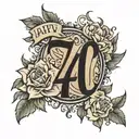 40 birthday date tattoo design idea