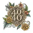 40 birthday date tattoo design idea