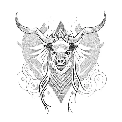 "unimpressed" word and capricorn sign tattoo design idea