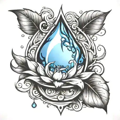 water drop tattoo design idea