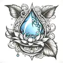 water drop tattoo design idea