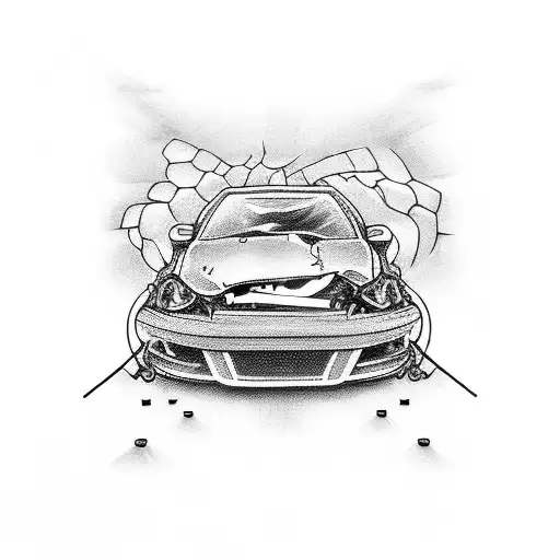 car Crash, nearly death, 25.06.2020 tattoo design idea